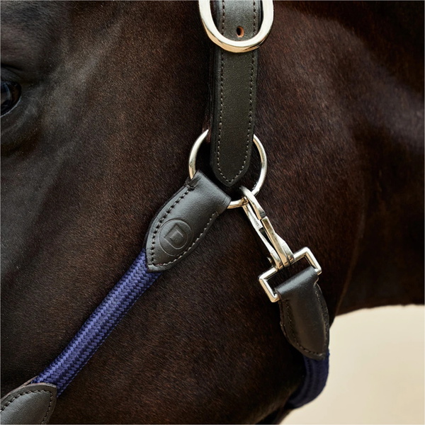 2026 Dublin Leather Rope Headcollar 1031533 - Navy / Brown